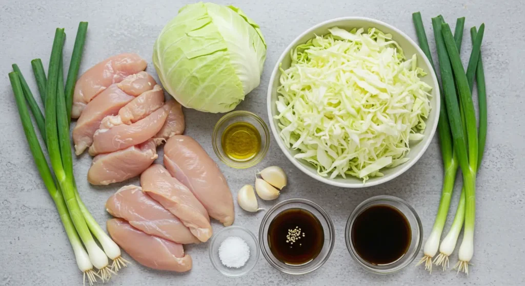 Chicken and Cabbage Stir-Fry ingredients