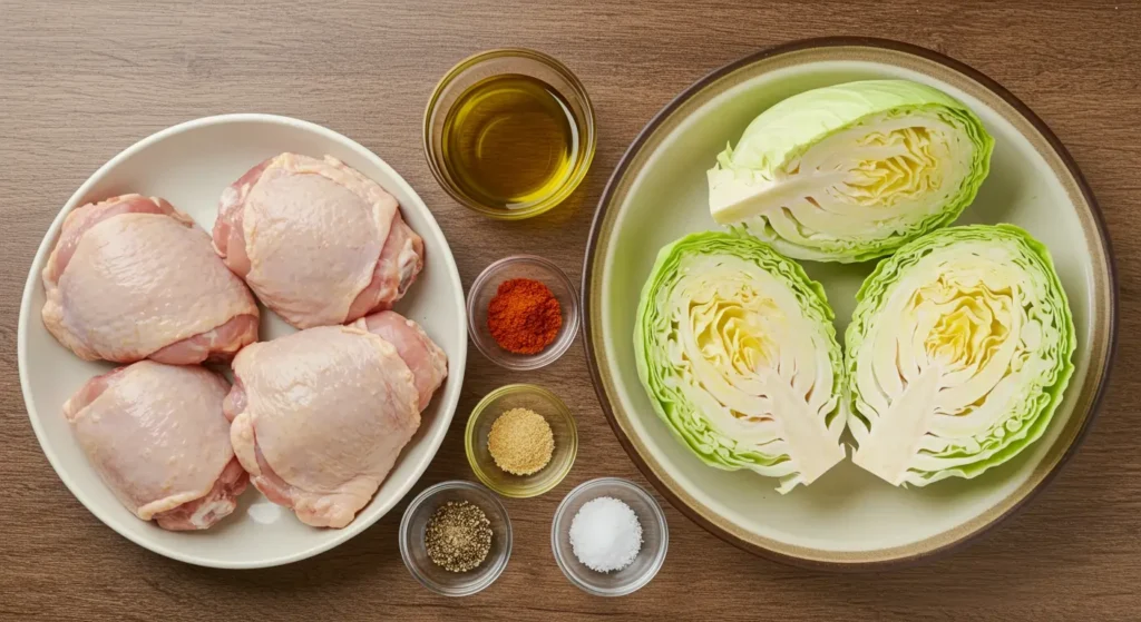 Roasted Chicken Thighs with Cabbage ingredients