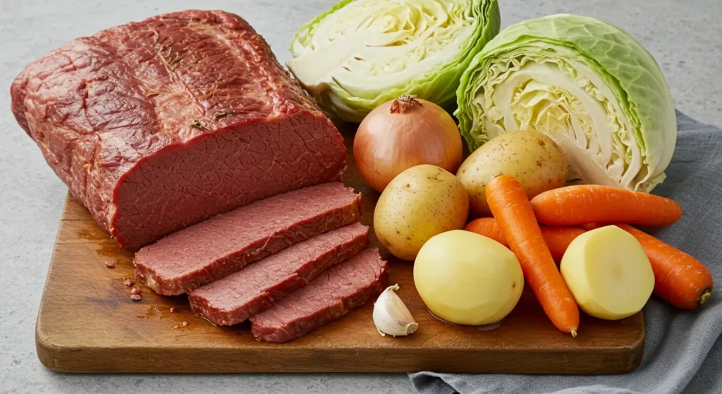 Dutch Oven Corned Beef and Cabbage ingredients