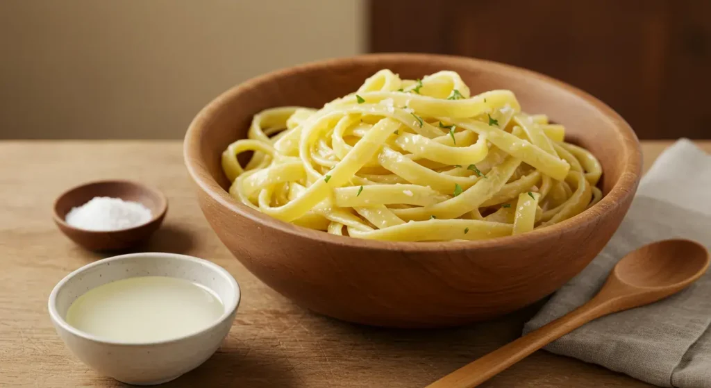 ingredients for pasta in Chicken and Shrimp Alfredo