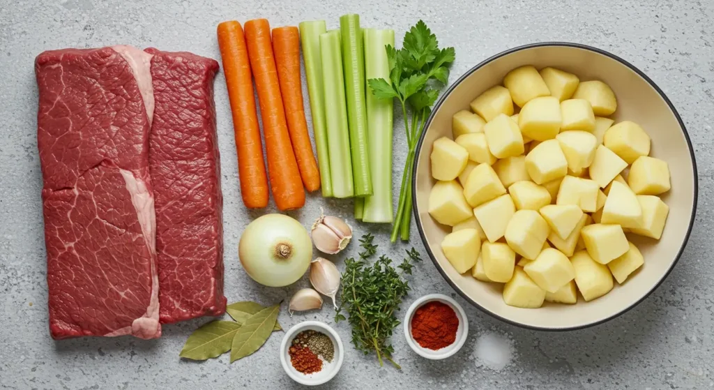 ingredients beef vegetable soup instant pot