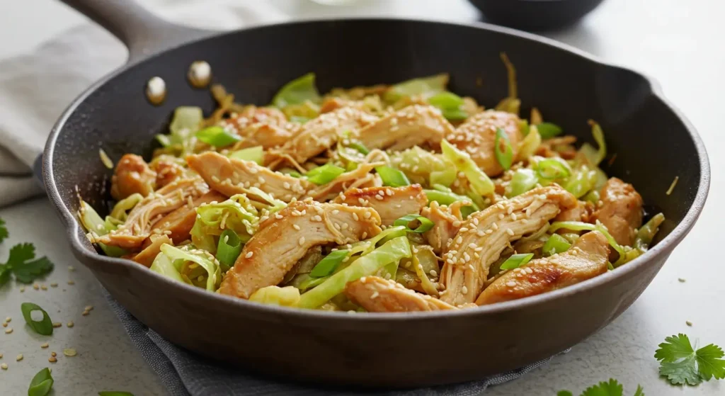 shredded chicken and cabbage